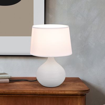 Keramička stolna lampa bijela, Yesha, s prekidačem