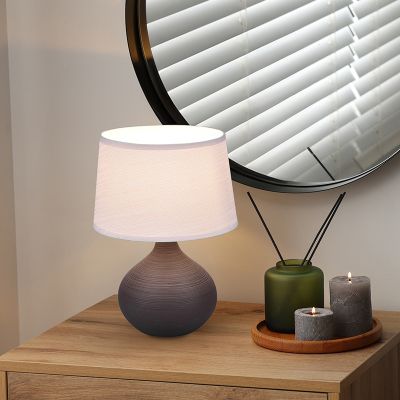 Keramička stolna lampa smeđa, Yesha, s prekidačem