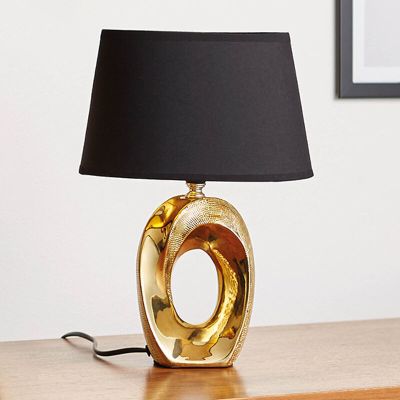 Keramička stolna lampa zlata, Moldrup, s prekidačem