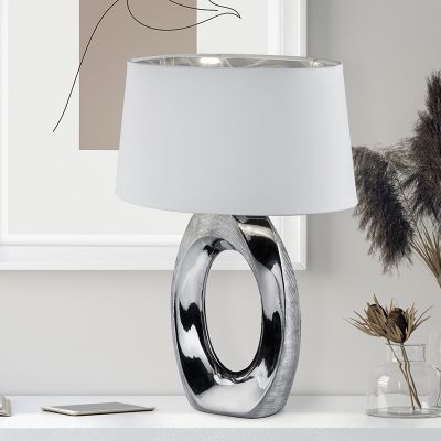 Keramička stolna lampa srebrna, Moldrup, s prekidačem