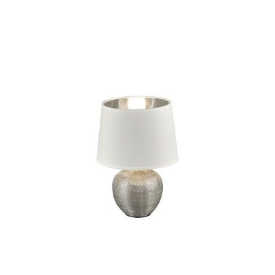 Keramička stolna lampa srebrna, Yet, s prekidačem