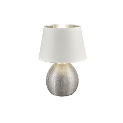 Keramička stolna lampa srebrna, Yet, s prekidačem