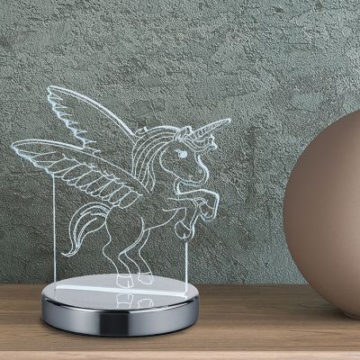 Krom stolna lampa za dječju sobu dizajnerska, Berivan, 7 W, LED podesiv od tople do hladne bijele, s prekidačem