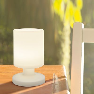 Bijela vanjska stolna lampa plastična, Wiesje, 1,5 W, LED 3000 K, IP44, s prekidačem