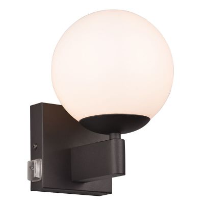 Crna zidna lampa za kupaonicu moderna, Eray, IP44