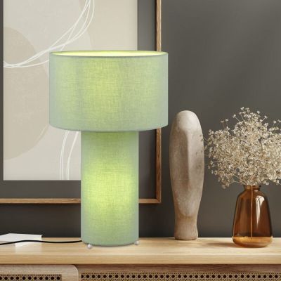 Zelena stolna lampa tkaninska, Denilson, s prekidačem