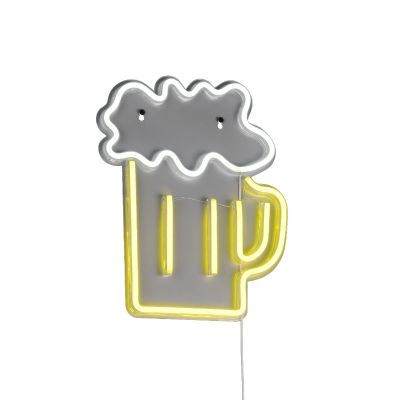 Prozirna zidna lampa plastična, Beer, 5 W, LED žuta, s prekidačem