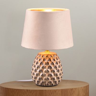 Keramička stolna lampa bež, Anderson, s prekidačem