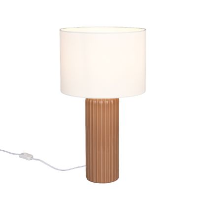 Keramička stolna lampa smeđa, Nannette, s prekidačem