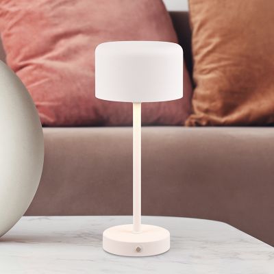 Bijela stolna lampa moderna, Dustin, 1,5 W, LED 3000 K, s dodirnim prigušivačem