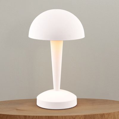 Bijela stolna lampa moderna, Delila, s dodirnim prigušivačem