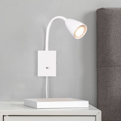 Bijela zidna lampa moderna, Joanne, s prekidačem