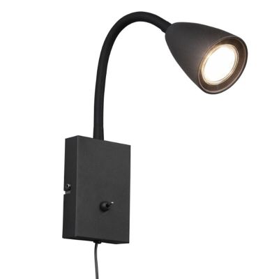 Crna zidna lampa moderna, Joanne, s prekidačem