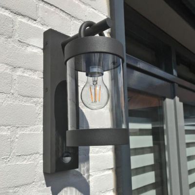 Antracit vanjska zidna lampa sa senzorom pokreta moderna, Sambesi, IP44