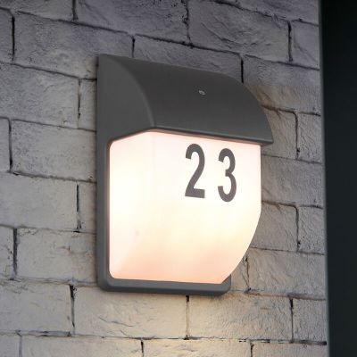 Antracit vanjska zidna lampa s senzorom za sumrak moderna, Remmert, IP44