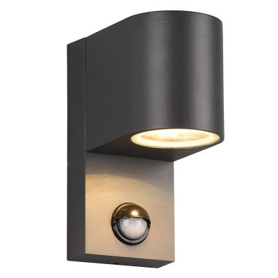 Antracit vanjska zidna lampa sa senzorom pokreta moderna, Laurien, IP44