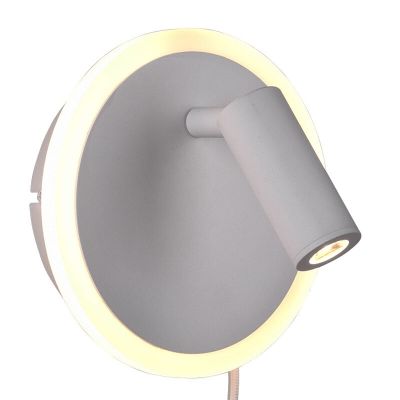 Bijela zidna lampa moderna, Sirias, 5 W, LED 3000 K, s prekidačem