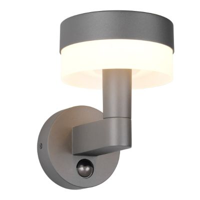 Antracit vanjska zidna lampa sa senzorom pokreta moderna, Irfaan, 8 W, LED 3000 K, IP54