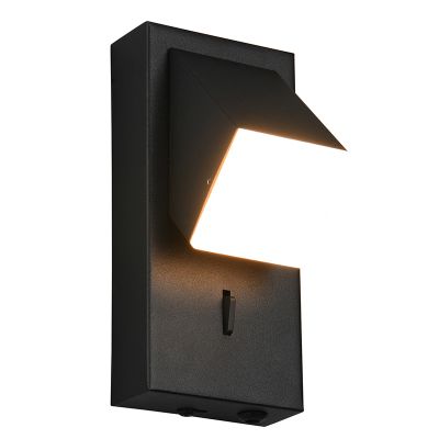Crna zidna lampa moderna, Lok, 3 W, LED 3000 K