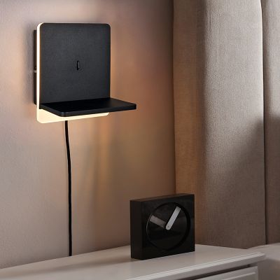 Crna zidna lampa moderna, Margje, 9 W, LED 3000 K, s prekidačem