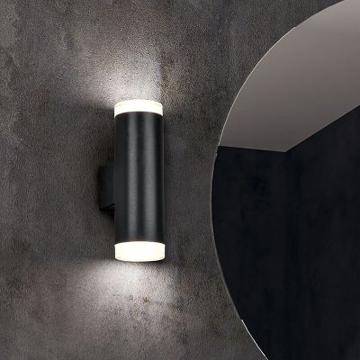 Crna zidna lampa za kupaonicu moderna, Spjald, 4 W, LED 3000 K, IP44