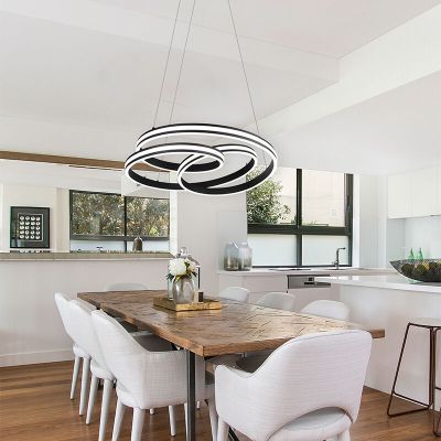 Crna visilica za blagovaonski stol moderna, Elyse, 60 W, LED white switch