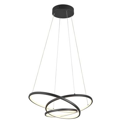 Crna visilica dizajnerska, Teodore, 34 W, LED white switch, s 3-stupanjskim prigušivanjem