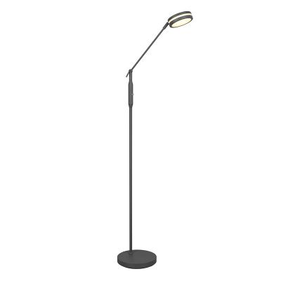 Antracit podna lampa za čitanje moderna, Marjon, 6 W, LED s podesivom bojom svjetla, s dodirnim prigušivačem