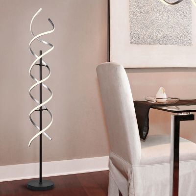 Krom podna lampa dizajnerska, Sylvian, 32 W, LED s podesivom bojom svjetla, s dodirnim prigušivačem