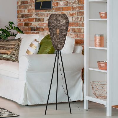 Mjeda podna lampa rustikalna, Mohcine, s prekidačem