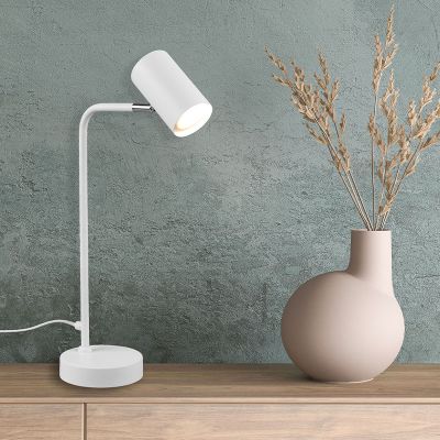 Bijela stolna lampa moderna, Kaso, s prekidačem