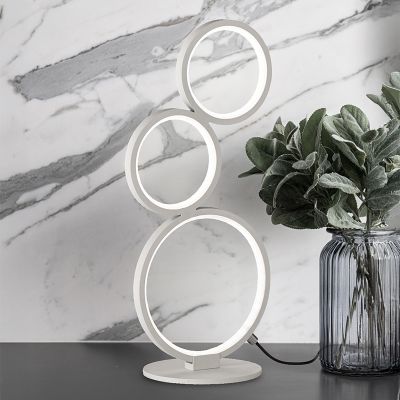 Bijela stolna lampa moderna, Robon, 17 W, LED 3000 K, s prekidačem