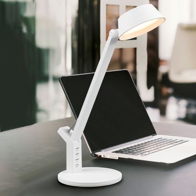 Bijela lampica moderna, Lindi, 5 W, LED podesiv od tople do hladne bijele, s dodirnim prigušivačem