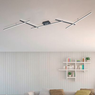 Crna plafonjera moderna, Nadja, 22 W, LED RGBW, s daljinskim upravljačem