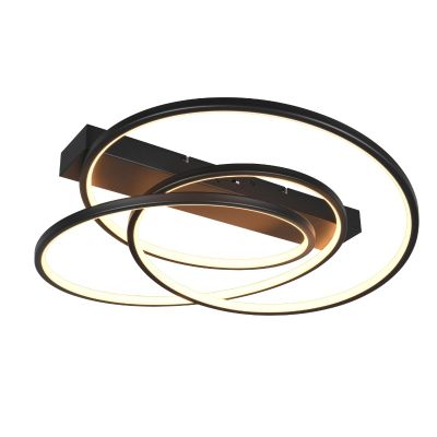 Crna plafonjera dizajnerska, Teodore, 34 W, LED white switch, s 3-stupanjskim prigušivanjem