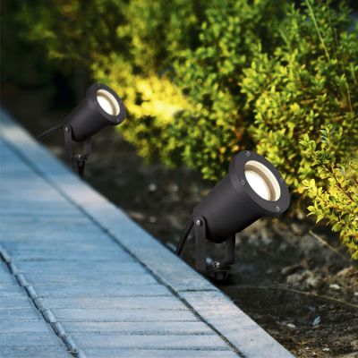 Antracit lampa s šiljkom moderna, Tau, IP65