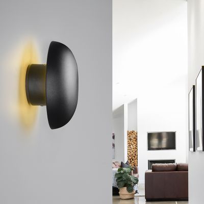 Crna punjiva zidna lampa metalna, Khaoula, 1,5 W, LED 3000 K, s 3-stupanjskim prigušivanjem