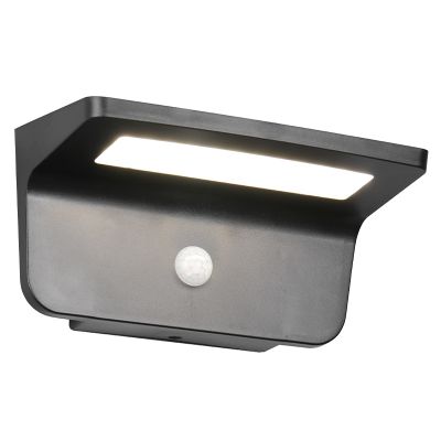 Crna solarna vanjska zidna lampa moderna, Mukaddes, 8 W, LED 4000 K, IP44