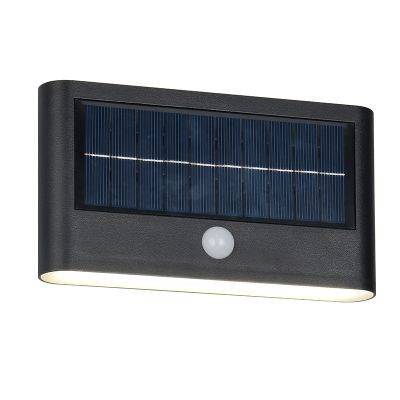 Crna solarna vanjska zidna lampa moderna, Nefise, 8 W, LED 4000 K, IP44