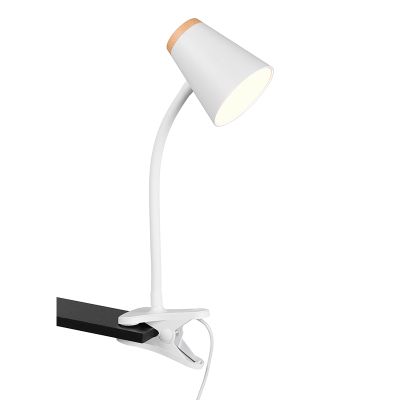 Bijela lampa s klemmom moderna, Rahul, 4,5 W, LED 3000 K, s prekidačem