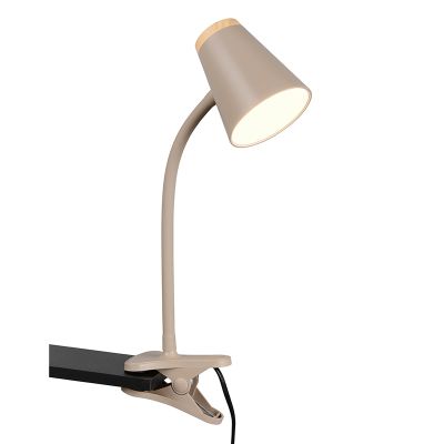 Smeđa lampa s klemmom moderna, Rahul, 4,5 W, LED 3000 K, s prekidačem