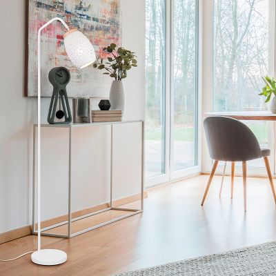 Bijela podna lampa moderna, Delana, s prekidačem
