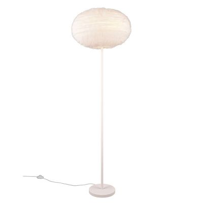 Bež podna lampa tkaninska, Vijay, s prekidačem