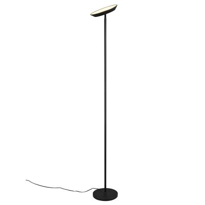 Crna podna lampa moderna, Shahid, 17 W, LED podesiv od tople do hladne bijele, s dodirnim prigušivačem