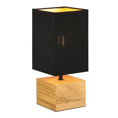 Smeđa stolna lampa drvena, Job, s prekidačem