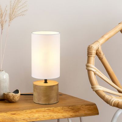 Smeđa stolna lampa drvena, Job, s prekidačem