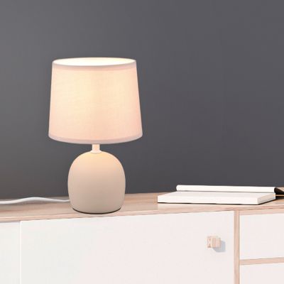 Keramička stolna lampa smeđa, Myrna, s prekidačem