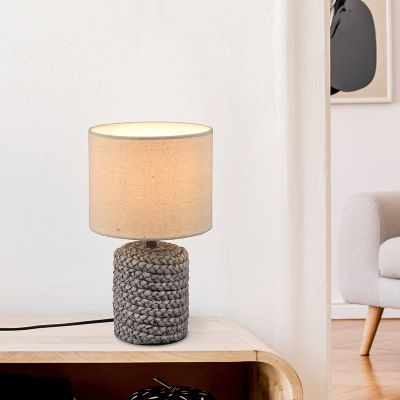 Keramička stolna lampa smeđa, Boban, s prekidačem