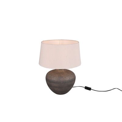 Keramička stolna lampa smeđa, Ulo, s prekidačem