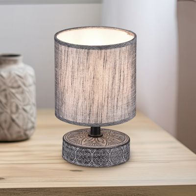 Keramička stolna lampa siva, Lola, s prekidačem